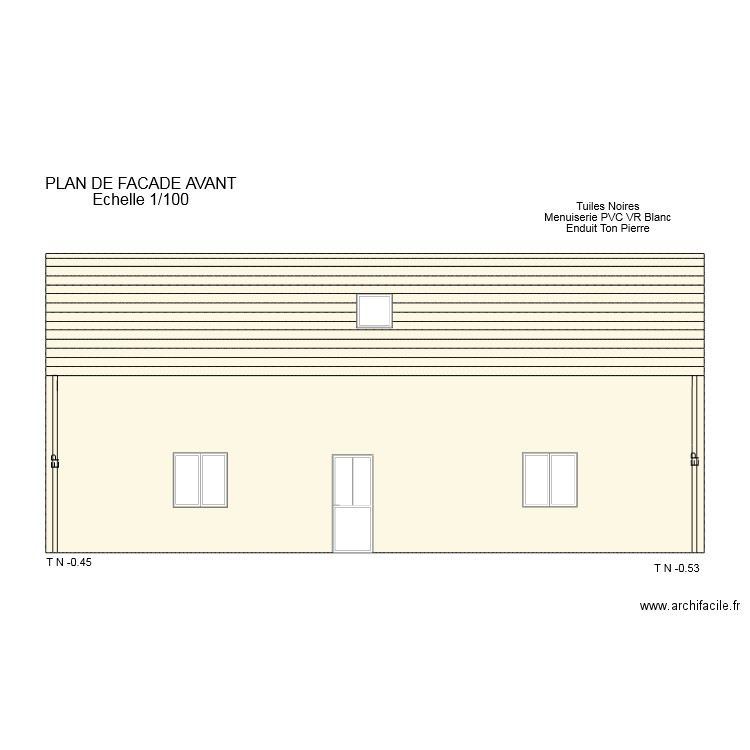 permis 3 thiriet facade avant. Plan de 0 pièce et 0 m2
