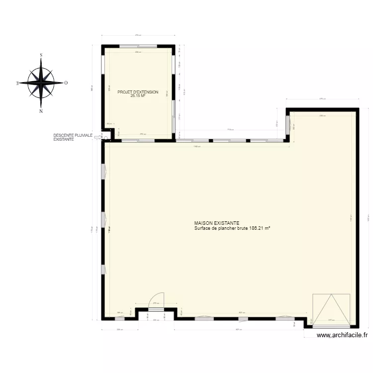 PLAN DE MASSE EXTENSION SALON 2. Plan de 