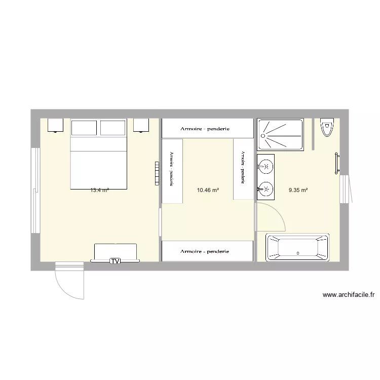 suite parentale mod&egrave;le 3. Plan de 