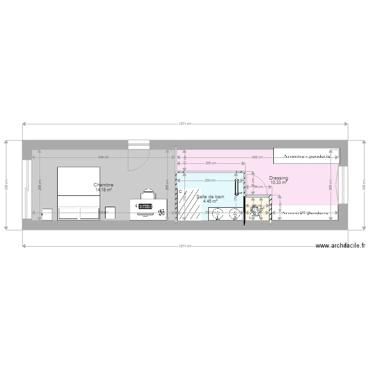 Emilie et Benjamin 4. Plan de 4 pièces et 30 m2