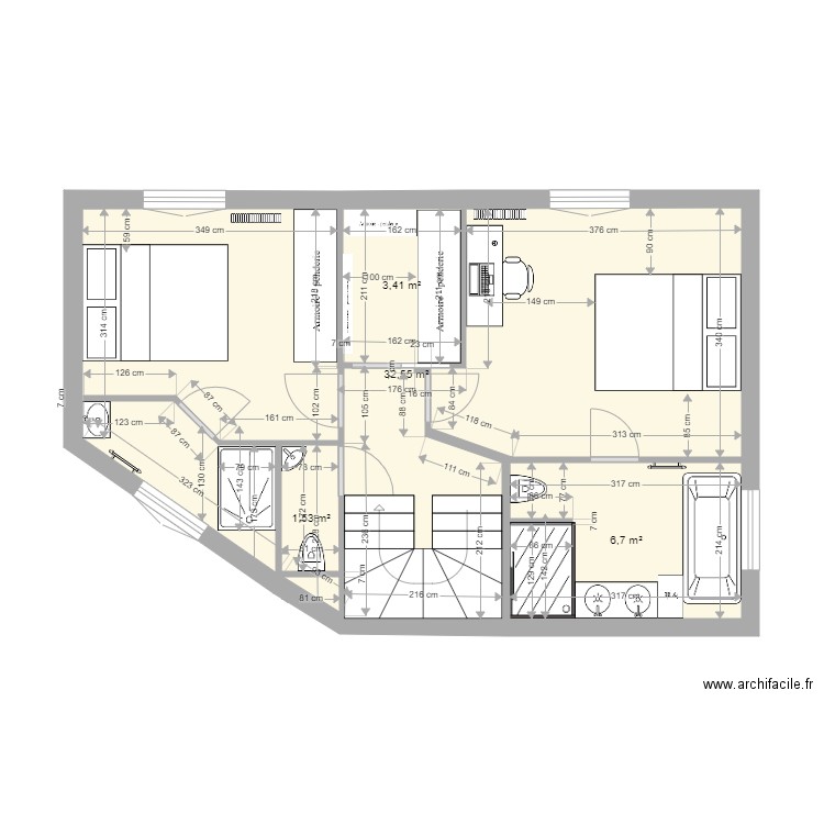 26 emile roux 1er etage. Plan de 0 pièce et 0 m2