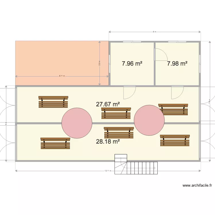 Bureaux administratifs ensemble. Plan de 