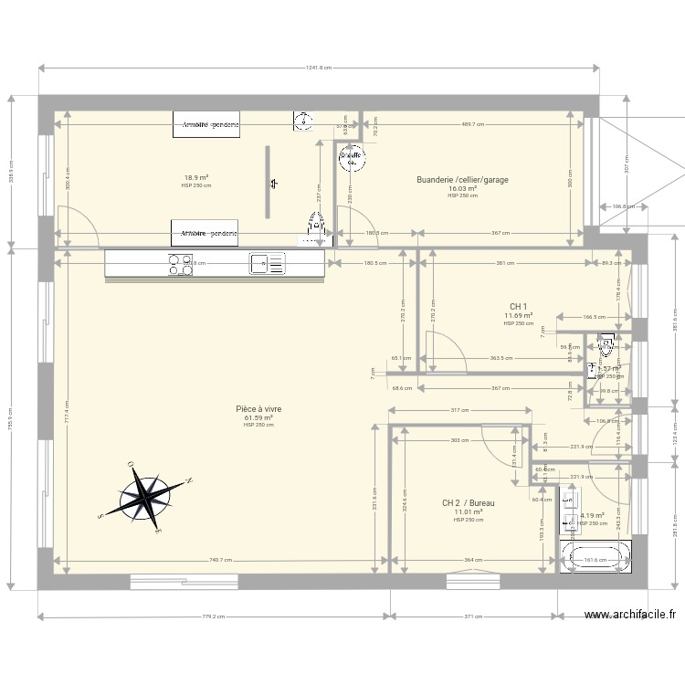 PLAN PLEIN PIED 2. Plan de 0 pièce et 0 m2