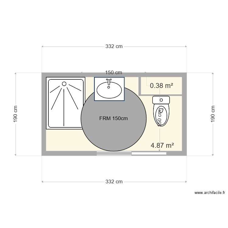 SbB WC Enzo après travaux. Plan de 0 pièce et 0 m2