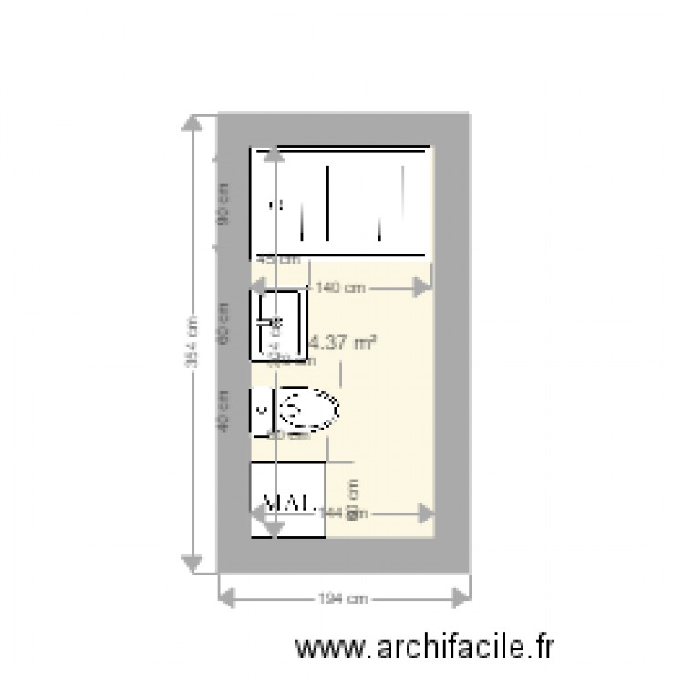 salle d eau. Plan de 0 pièce et 0 m2