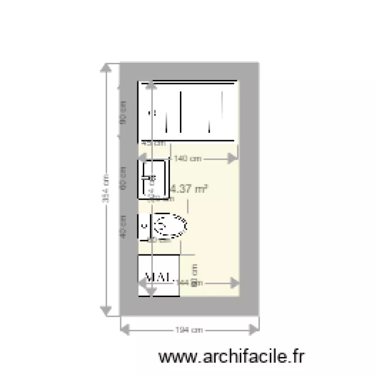 salle d eau. Plan de 