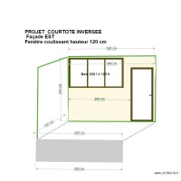 Declaration travaux projet façade EST inversée COURTOTE fenêtre coulissante