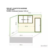 Declaration travaux projet fa&ccedil;ade EST invers&eacute;e COURTOTE fen&ecirc;tre coulissante