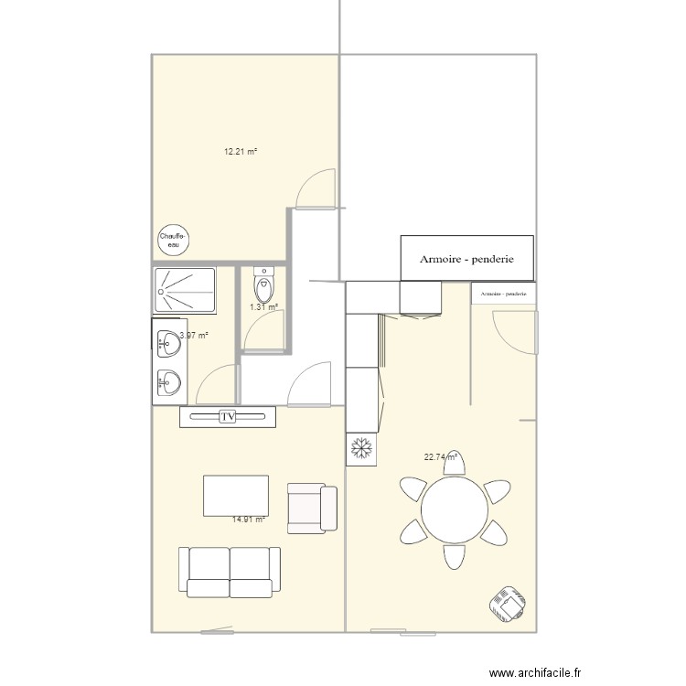 appart blagnac refait V2. Plan de 0 pièce et 0 m2