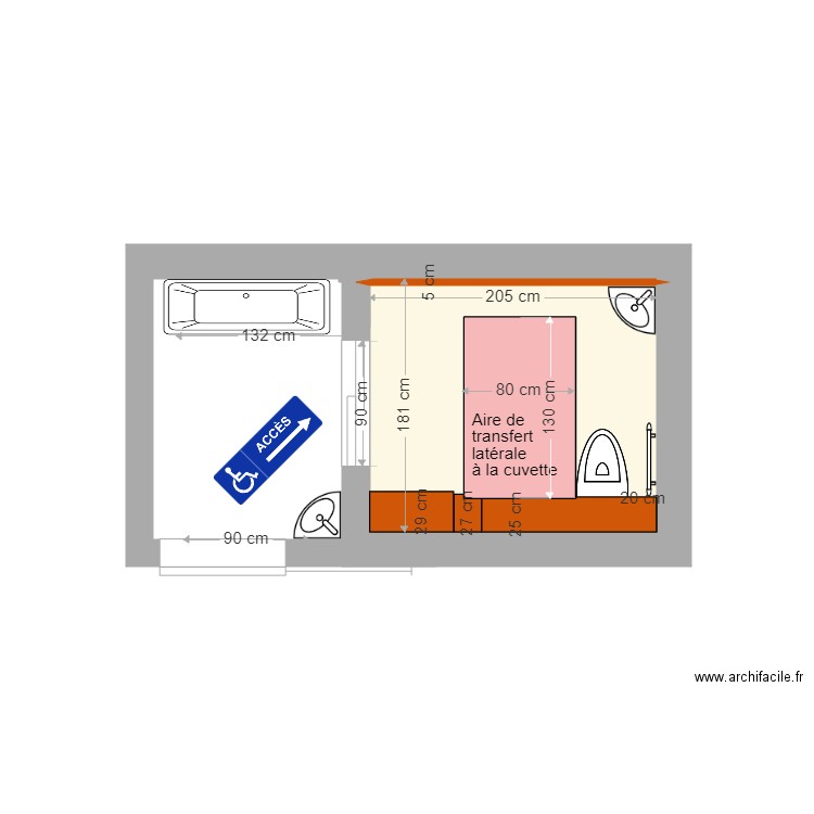 SANITAIRE Aire de translation latérale. Plan de 0 pièce et 0 m2