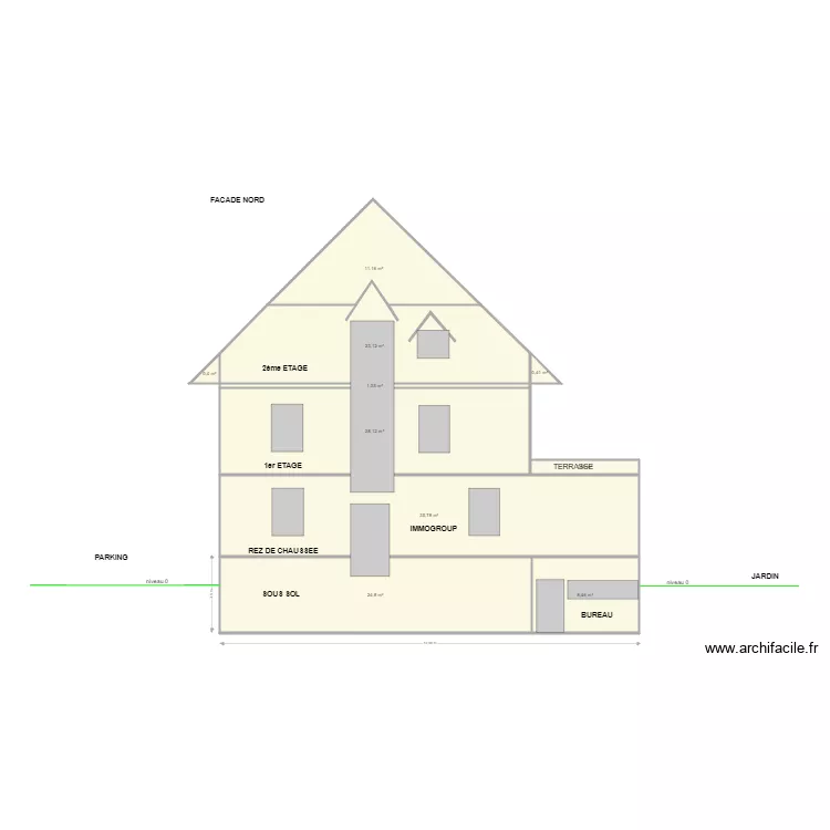 façade nord 4 av evian. Plan de façade nord 4 av evian. Plan de