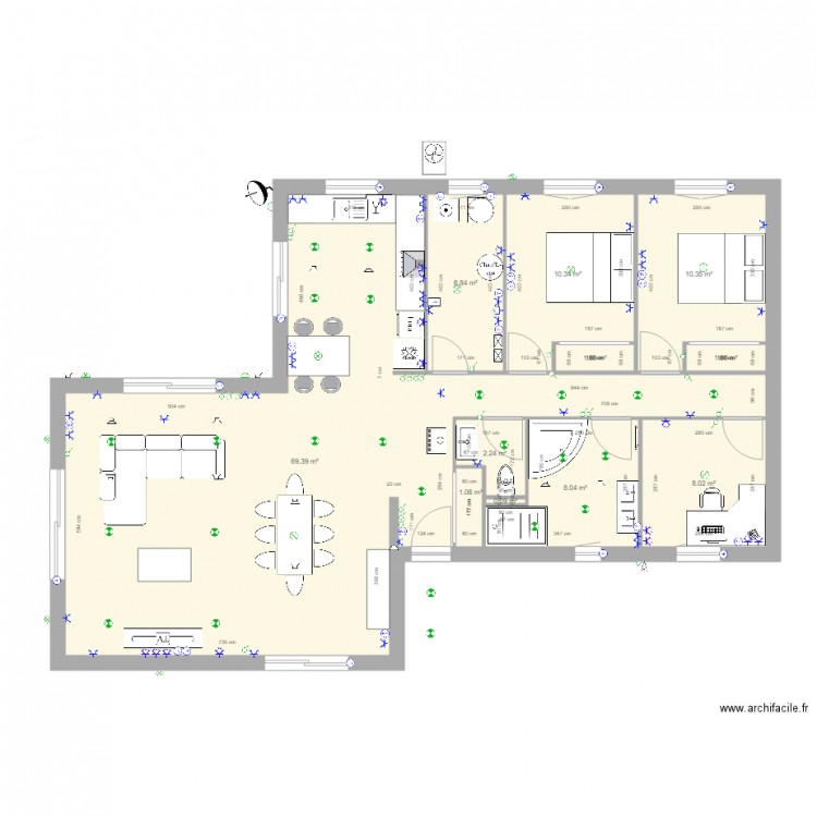 plan maison 34. Plan de 0 pièce et 0 m2