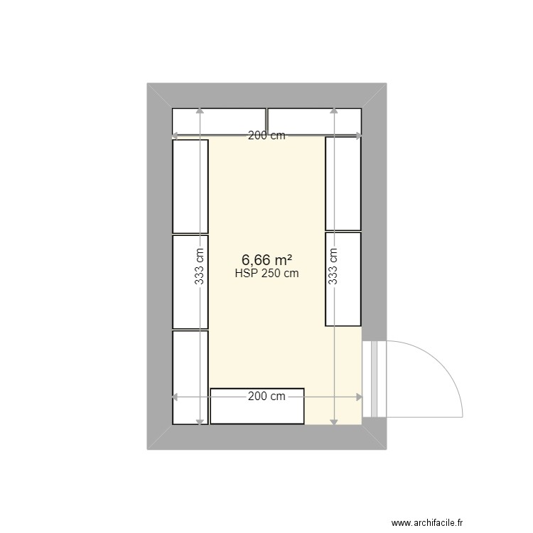 Cave - Tintin. Plan de 1 pièce et 7 m2