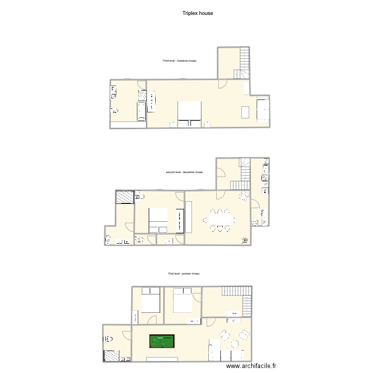 wagram. Plan de 15 pièces et 232 m2