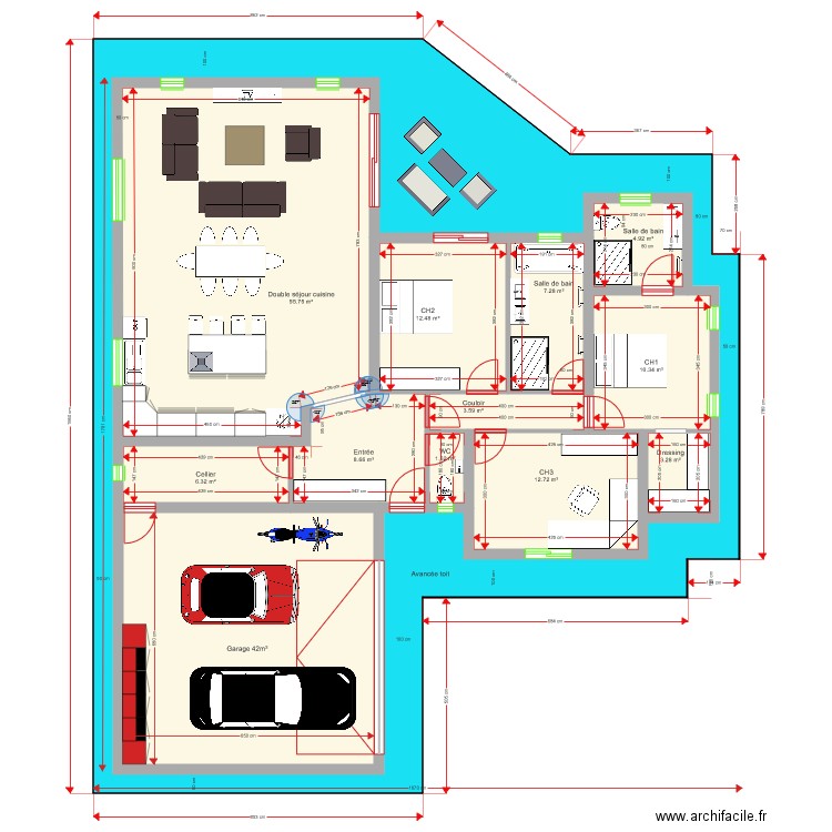 Plan Perso III 127 m2 . Plan de 0 pièce et 0 m2