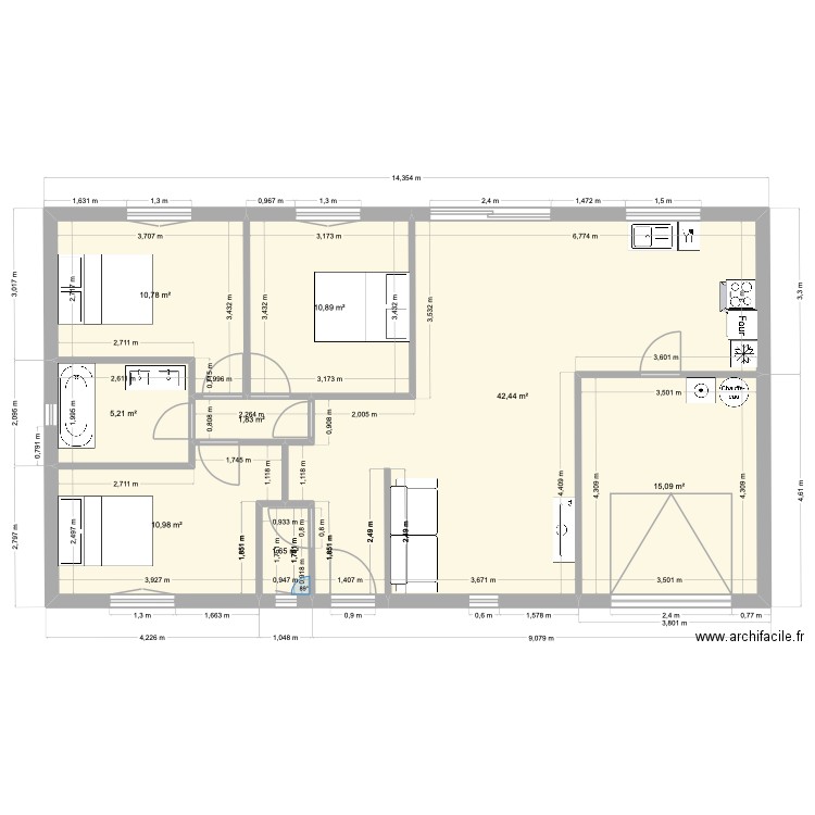 Maison Joris et Mélanie V2. Plan de 8 pièces et 99 m2