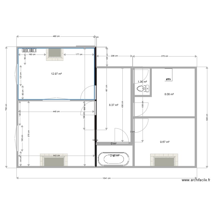 Lagny cinquante existant. Plan de 0 pièce et 0 m2