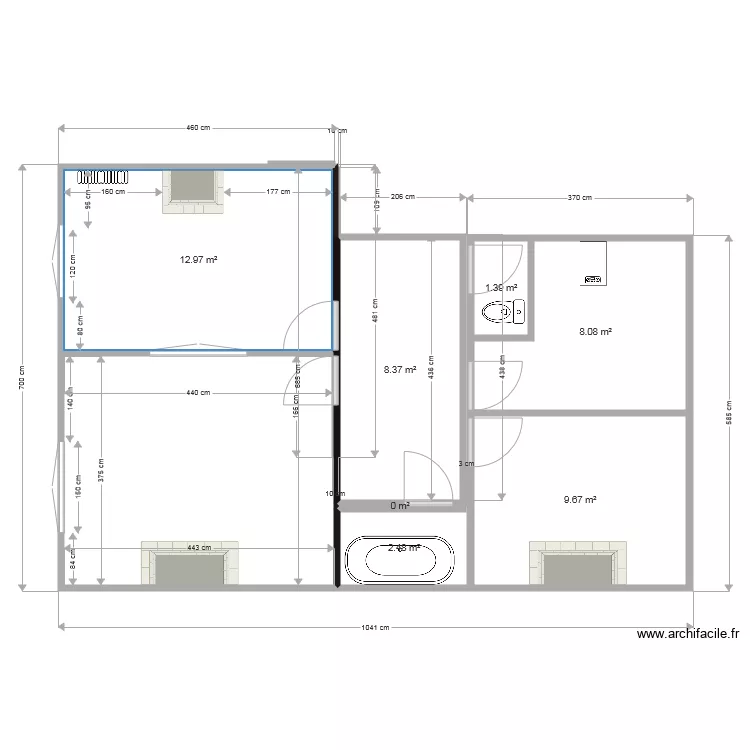 Lagny cinquante existant. Plan de 
