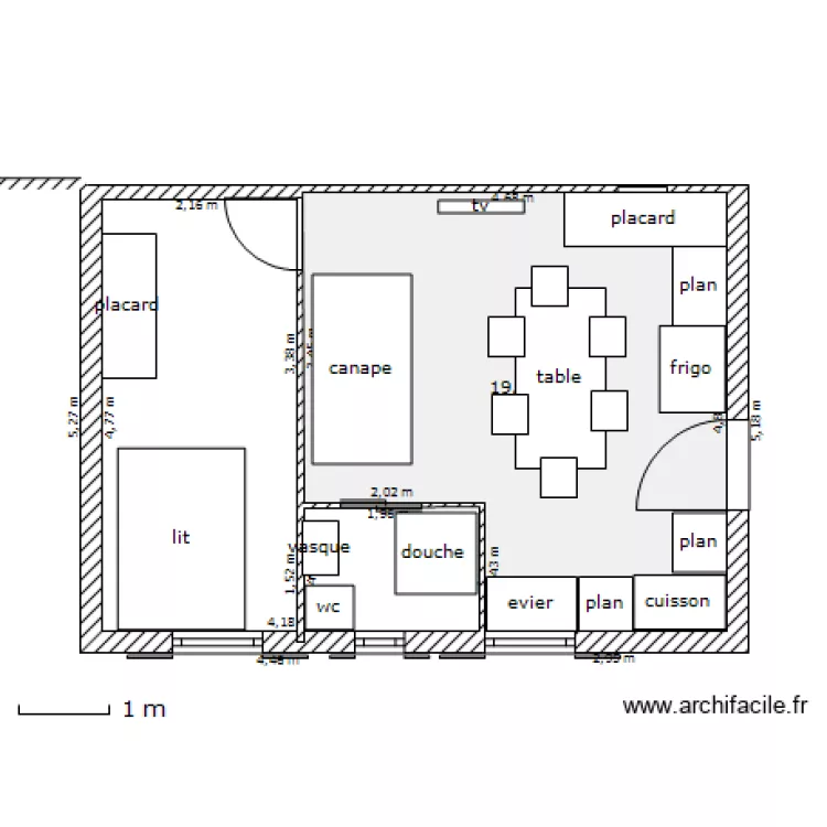 studio. Plan de studio. Plan de