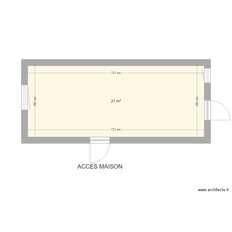 CHARLES DE FRANCE. Plan de 1 pièce et 21 m2