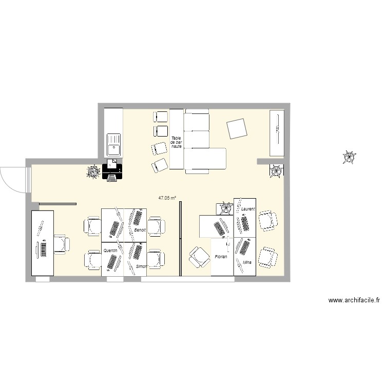 bureau. Plan de 0 pièce et 0 m2