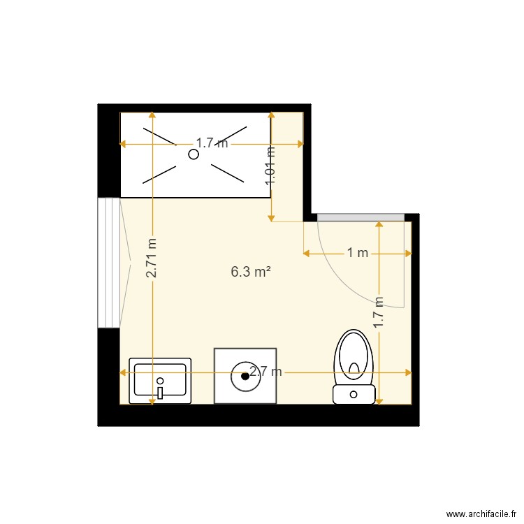 MILLAN Alicia. Plan de 2 pièces et 13 m2