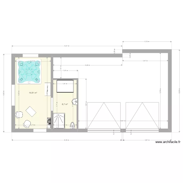 Sous sol SPA. Plan de 