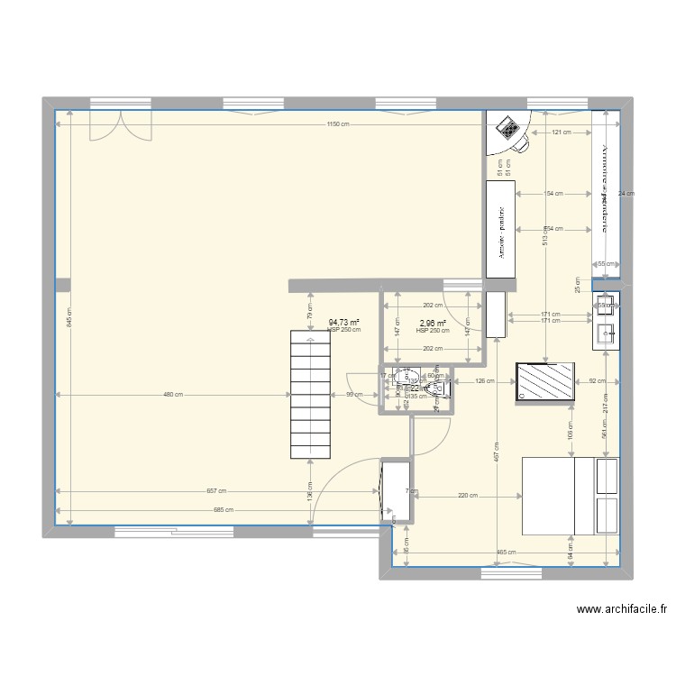Maison_1. Plan de 3 pièces et 105 m2
