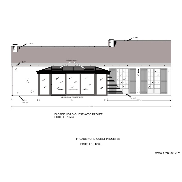 Projet veranda. Plan de 0 pièce et 0 m2