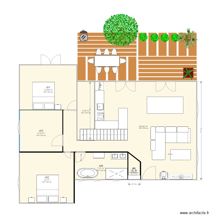 Plan interieur Maison VERIN yoh. Plan de 7 pièces et 99 m2