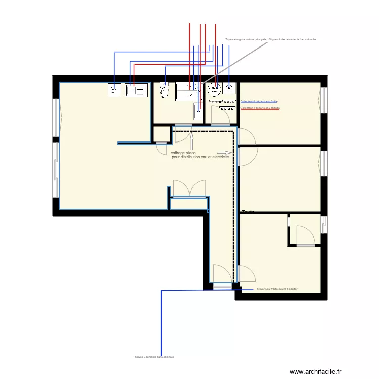appart guillaume  plan plomberie 2. Plan de 