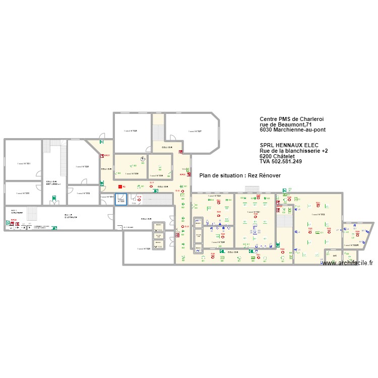 pms rez. Plan de 30 pièces et 1542 m2