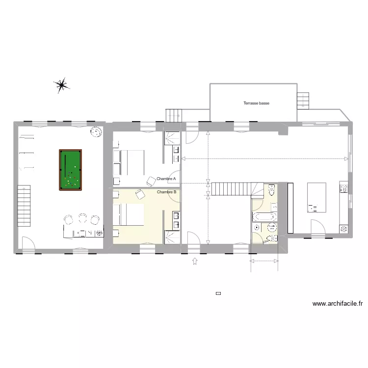projet rdc suite aux demols. Plan de 