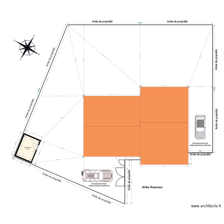 Planmasse emprise au sol abri. Plan de 1 pièce et 10 m2