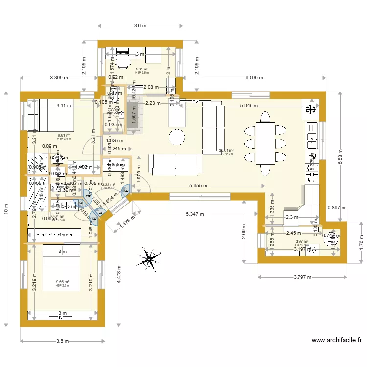 Projet 80 m2 2 ch 2 SDB bureau ES 97 M2. Plan de 