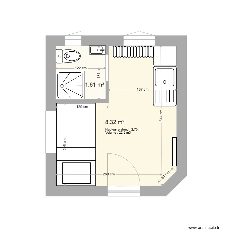 Petit studio commun 7 Foch. Plan de 0 pièce et 0 m2