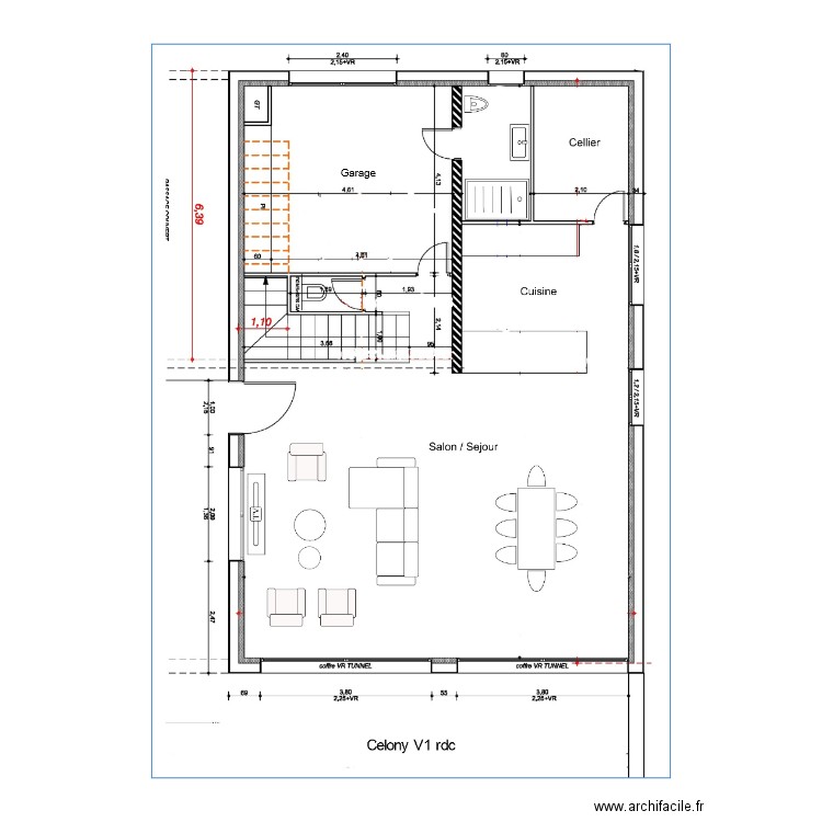 celony rdc garage. Plan de 0 pièce et 0 m2