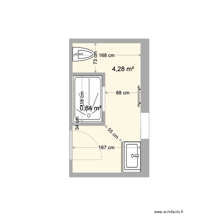 Plan sdb Itxassou / New layout 2. Plan de 0 pièce et 0 m2