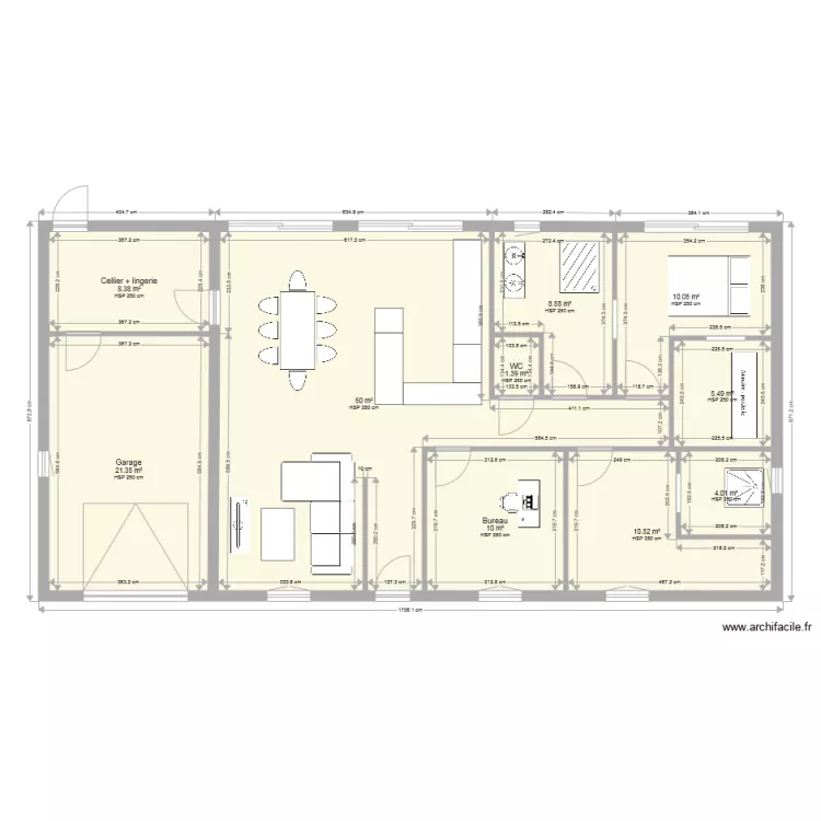 MAISON PLAIN PIED 130 M2. Plan de 