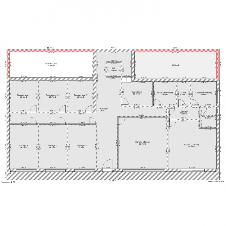 Loveresse immeuble sous-sol. Plan de 0 pièce et 0 m2