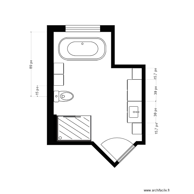 audet sdb2. Plan de 1 pièce et 11 m2