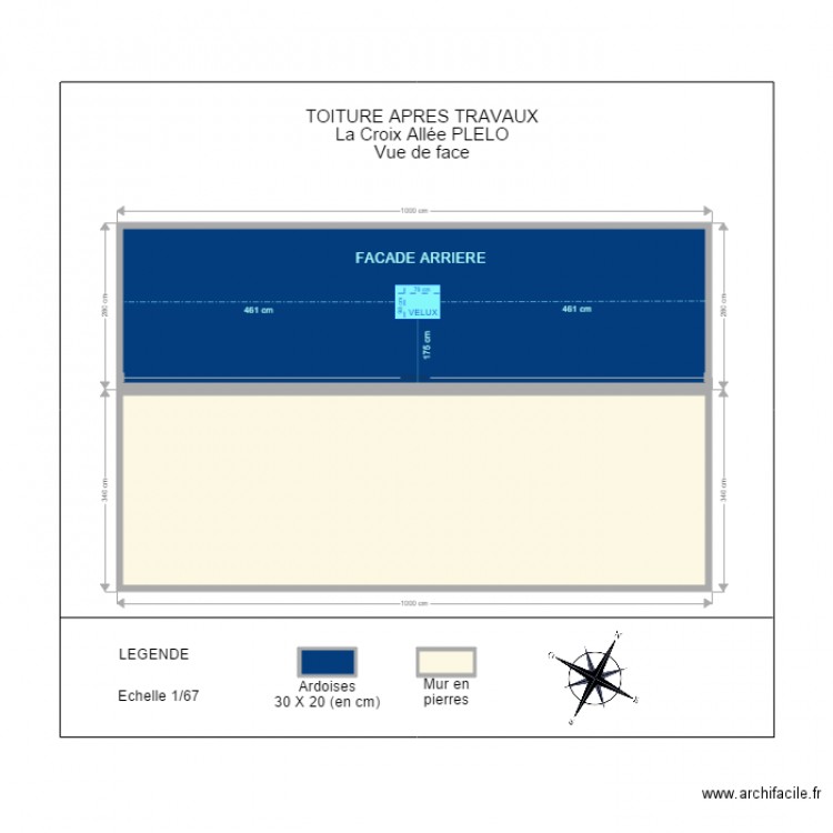 FACADE ARRIERE APRES TRAVAUX. Plan de 0 pièce et 0 m2