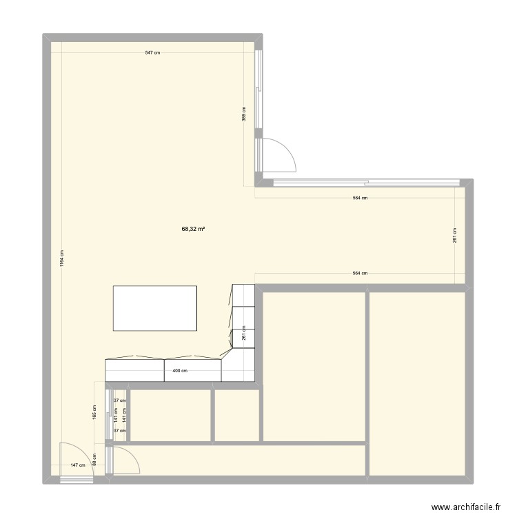 Guillaume Piron. Plan de 6 pièces et 103 m2