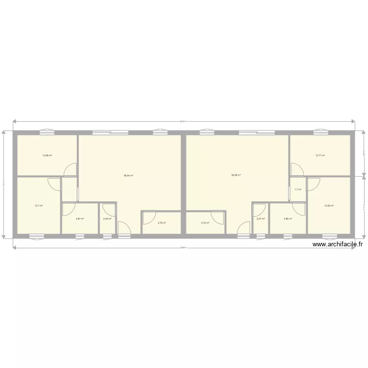 maison mitoyenne . Plan de maison mitoyenne . Plan de