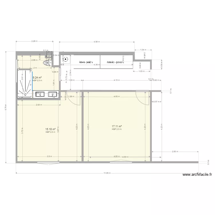 Chambre bureau 5. Plan de 