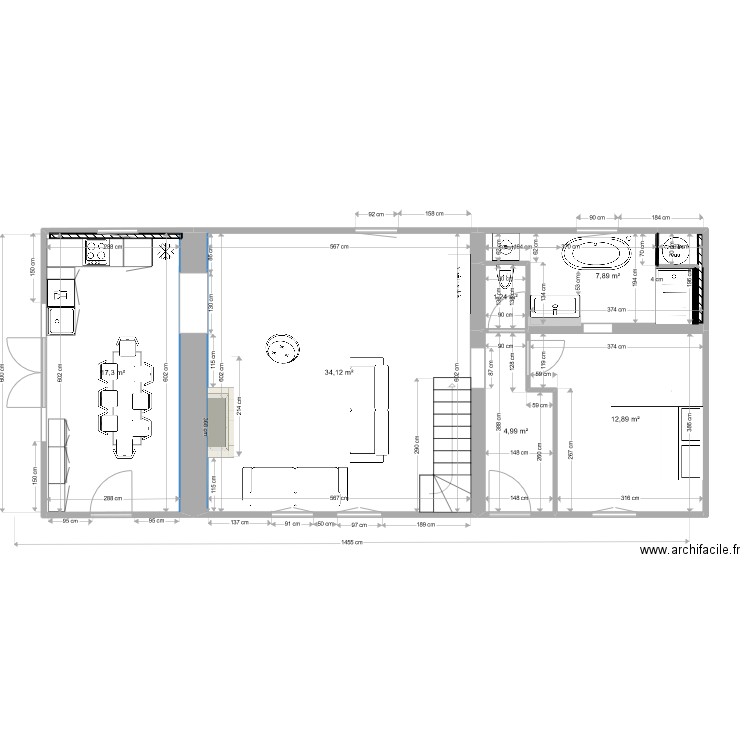 La Poupeliniere RDC coté. Plan de 0 pièce et 0 m2