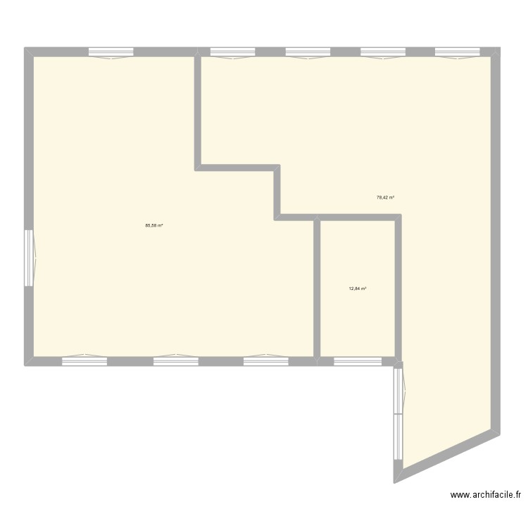 R+2 Copro MACARDIER. Plan de 3 pièces et 177 m2