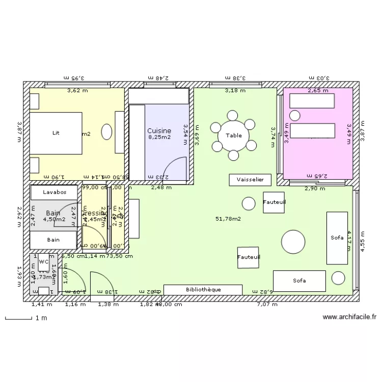 Appartement 1 chambre prestige. Plan de Appartement 1 chambre prestige. Plan de
