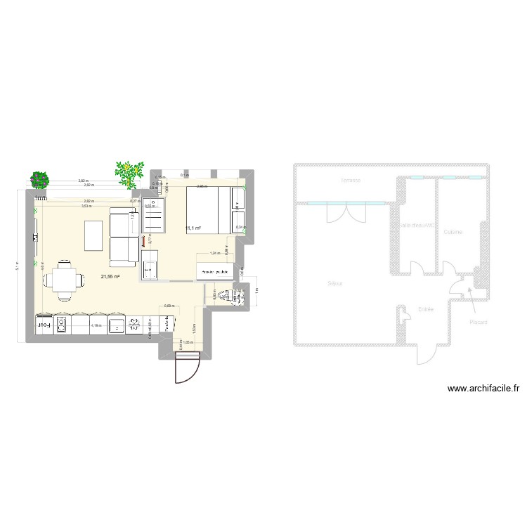 Appt JF Antibes am&eacute;nag&eacute; V4. Plan de 0 pièce et 0 m2