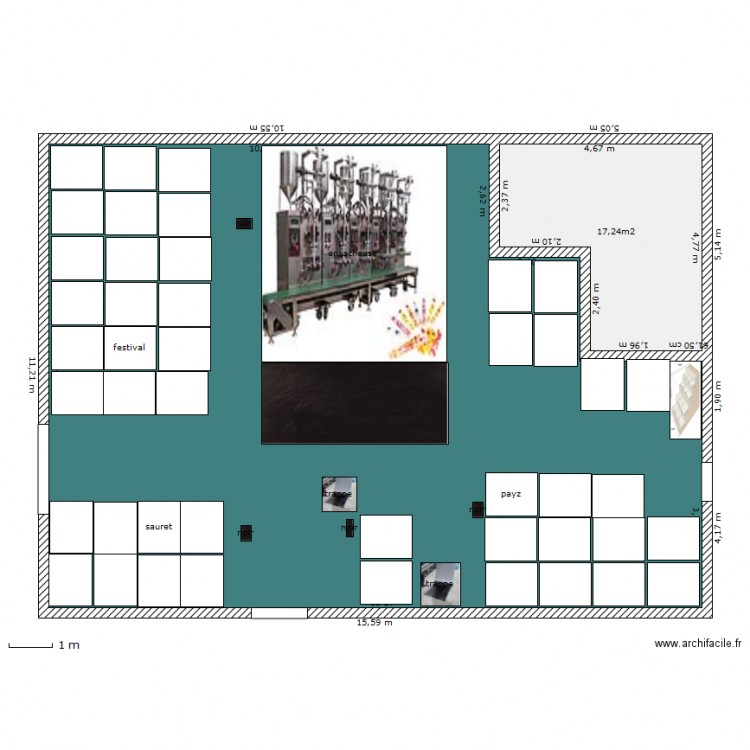 salle stockage 1er etage centre. Plan de 0 pièce et 0 m2